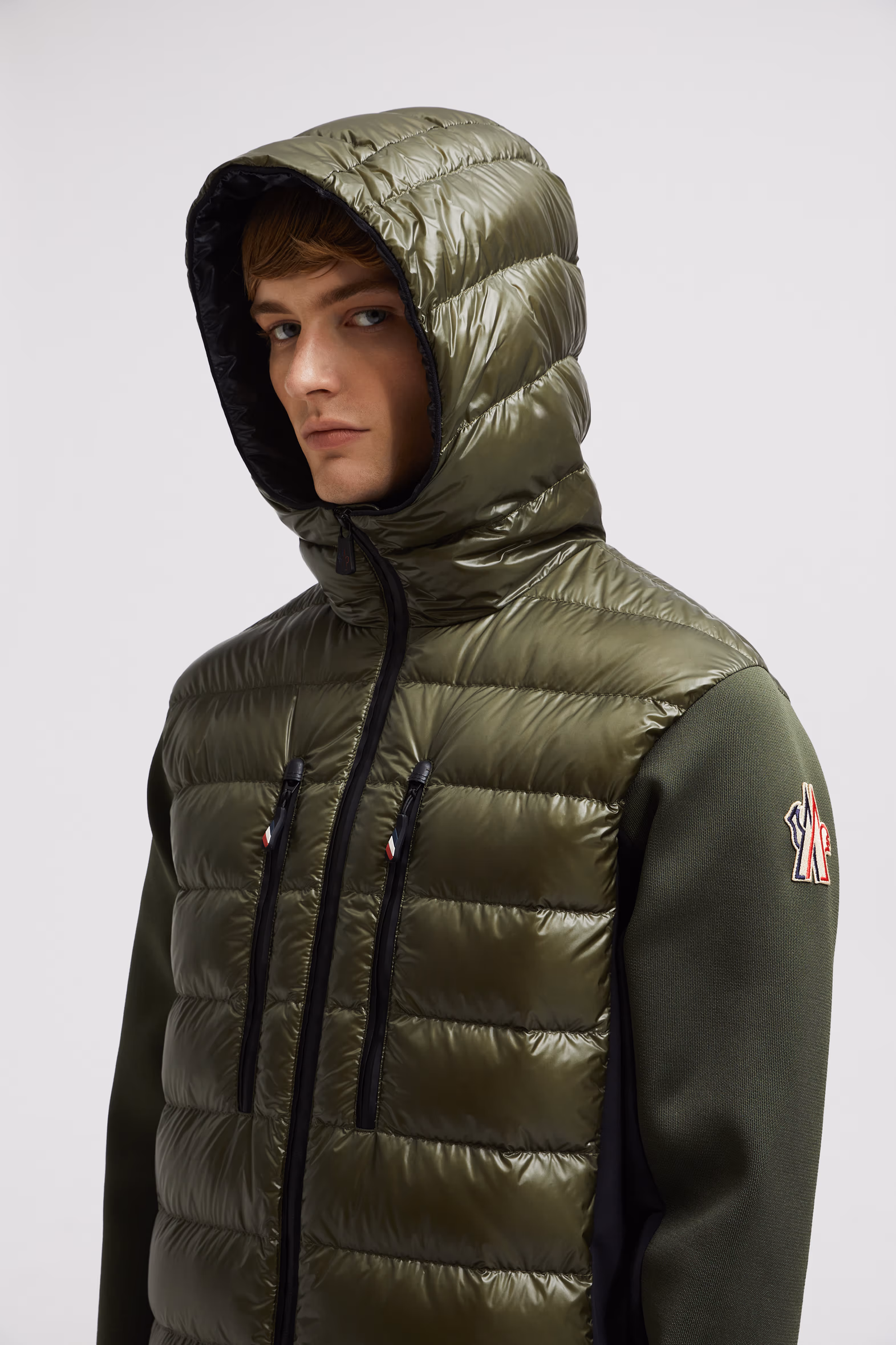 Padded Zip-Up Hoodie Men Green Moncler 4